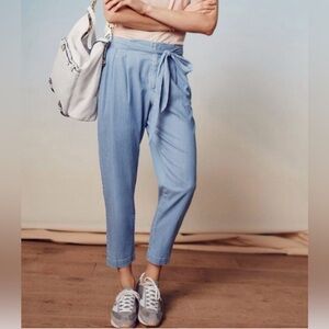 Anthropologie Cartonnier soft chambray trousers